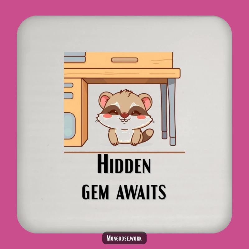 Funny Mongoose Coasters: Desk Protection with Mischief, Perfect Funny Gift Set!