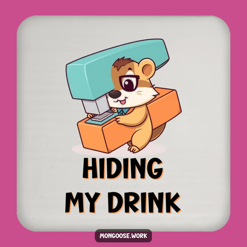 Funny Mongoose Office Worker Coaster: Playful Desk Hideaway