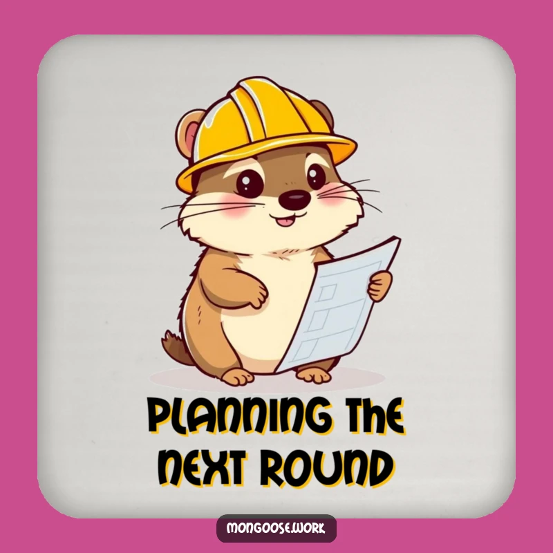 Funny Mongoose Blueprint Coaster - Hilarious Gift for Table Protectors