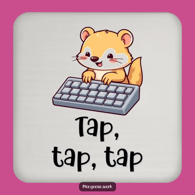 Funny Mongoose Keyboard Coaster: Protect Surfaces with Tech Humor