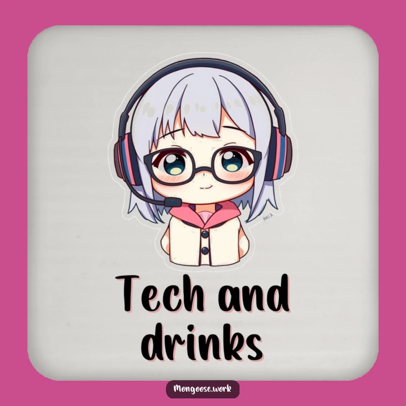 Funny Headset Glasses Coaster: Protect Surfaces with Comical Tech Charm