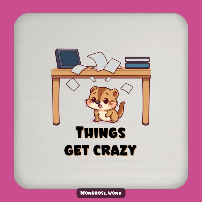 Funny Startled Mongoose Coaster: Hilarious Desk Ducking Drink Holder, Perfect Funny Gift