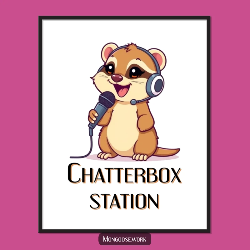 Funny Mongoose Voice Chat Poster: Hilarious Gamer Decor Gift