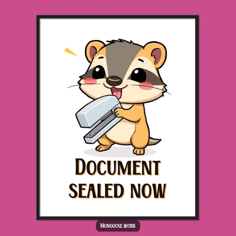 Funny Mongoose Poster - Dramatic Office Art for a Hilarious Workspace