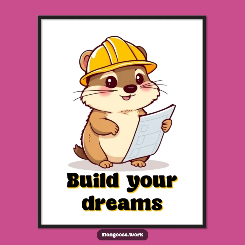 Funny Mongoose Blueprint Poster - Clever & Hilarious Wall Art Gift