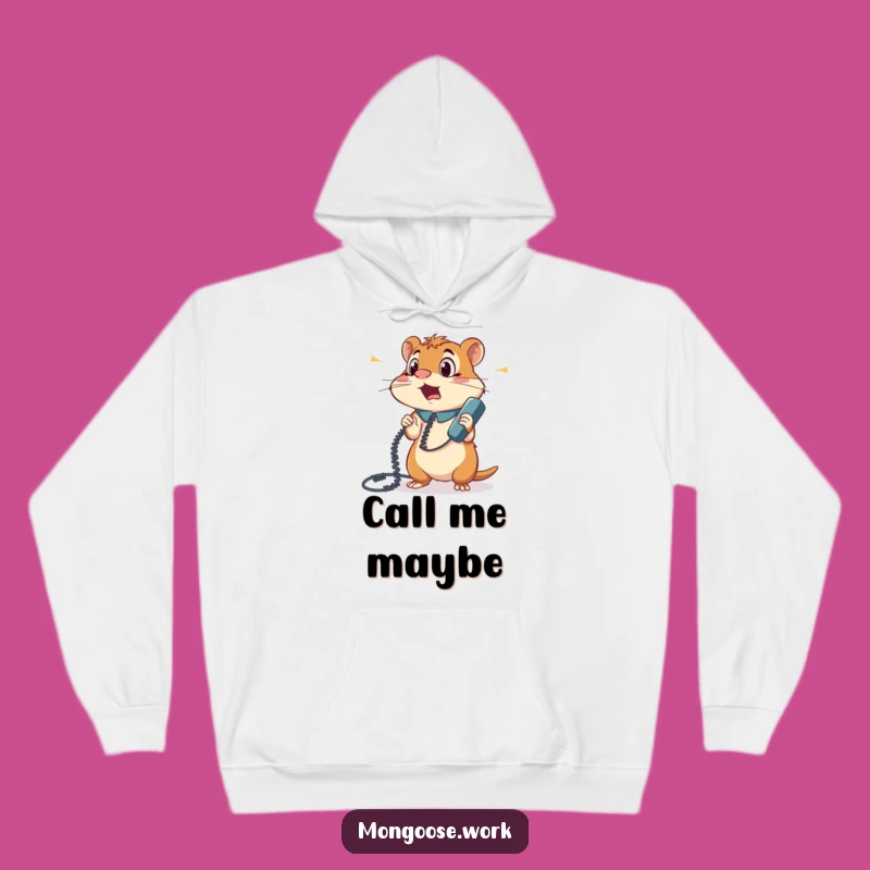 Funny Mongoose Phone Cord Tangle Hoodie: Cozy Bewilderment Sweatshirt
