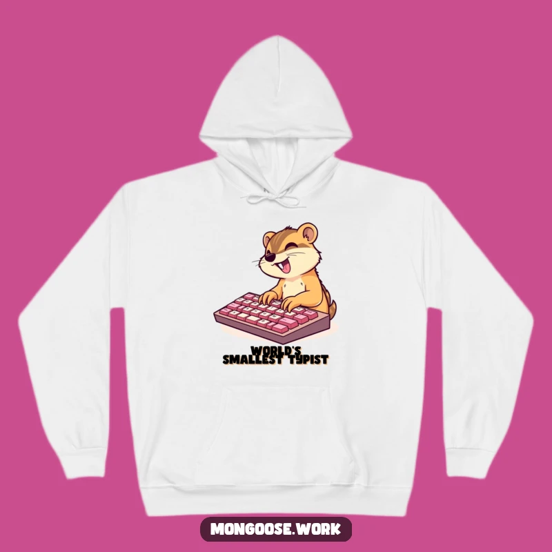 Cozy Funny Mongoose Hoodie: Excited Typing, The Ultimate Funny Gift