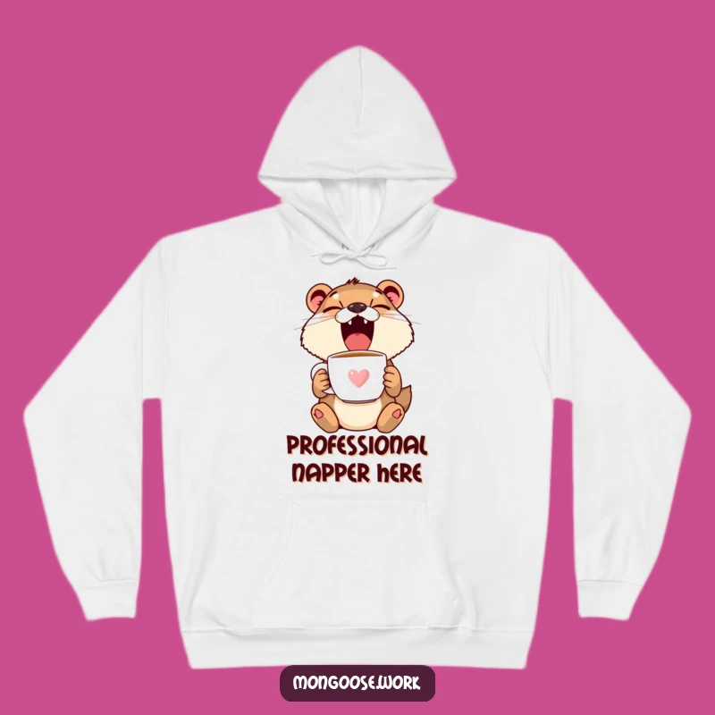 Cozy Funny Mongoose Yawn Hoodie - Warm & Hilarious Morning Coffee Apparel, Great Funny Gift