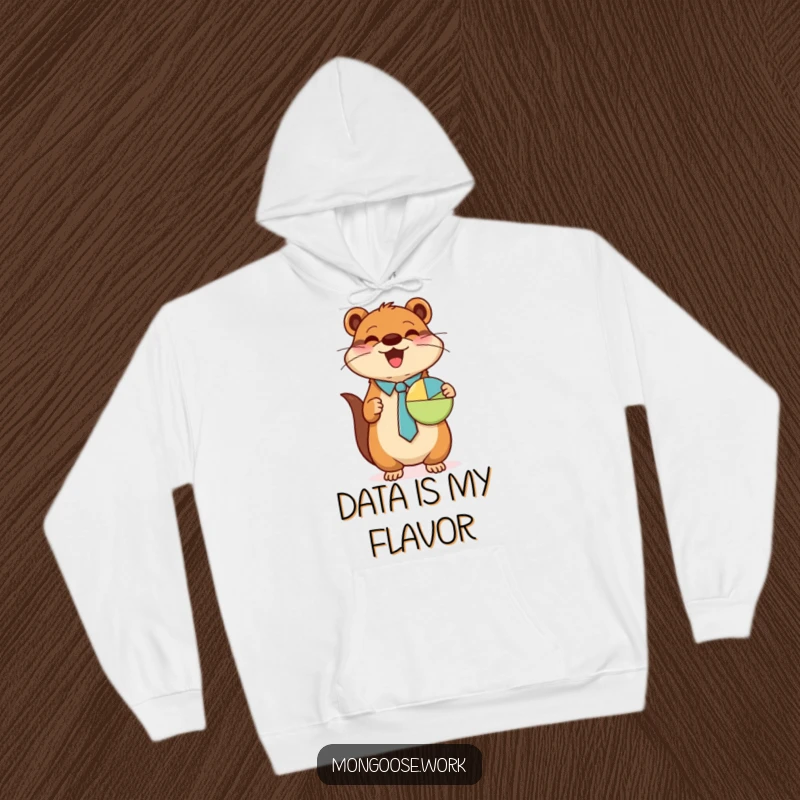 Funny Mongoose hoodie, tie and pie chart, cute professional apparel, business gift, fantastic funny gift.
