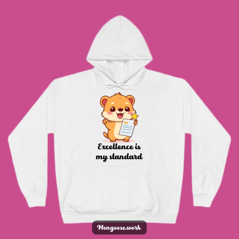 Warm Funny Kawaii Mongoose Star Rating Hoodie: Cozy Praise for High Achievers