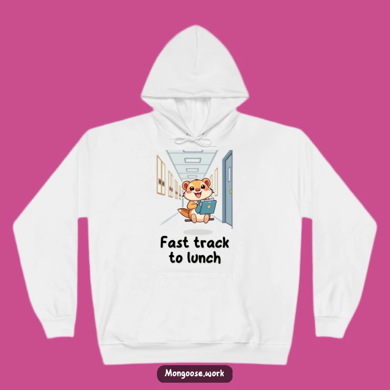 Cozy Funny Mongoose Folder Slide Hoodie: Warmth and Whimsical Office Fun