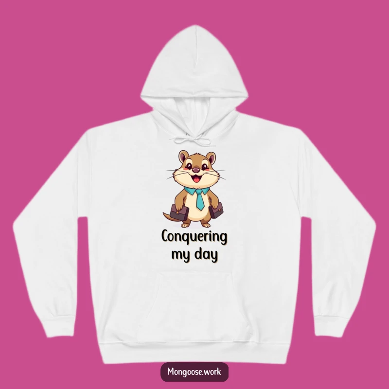 Funny Mongoose Business Hoodie, Cozy Commuter Sweatshirt