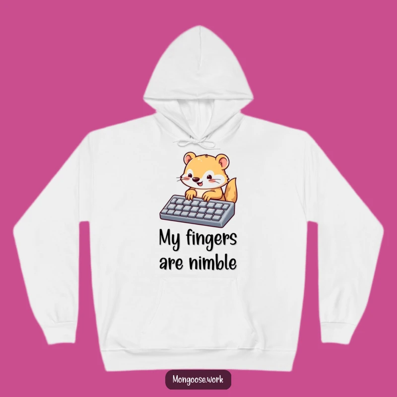 Funny Mongoose Keyboard Hoodie: Cozy Techie Comfort, Cute Animal Gift