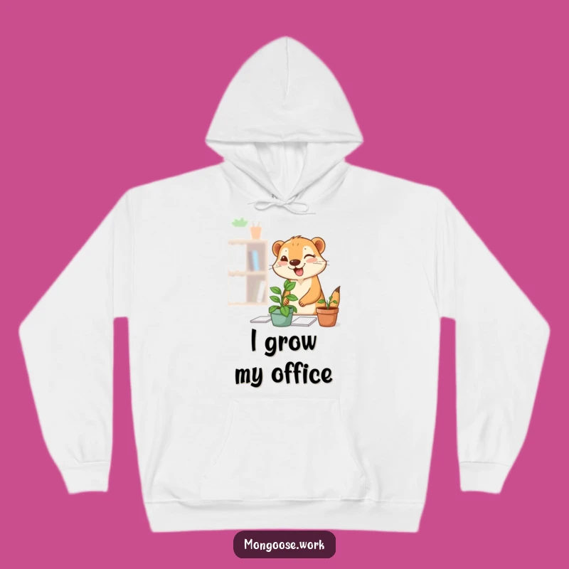 Cozy Mongoose Plant Hoodie: Stay Warm with Desk Cheer and Wit, Ideal Funny Gift