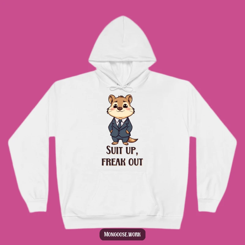 Cozy Funny Business Mongoose Hoodie: Confused Executive Sweatshirt for Warm, Hilarious Gifts