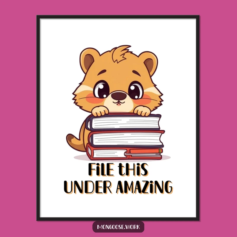 Free Printable Wall Art: Surprised Mongoose Files, Humorous Decor