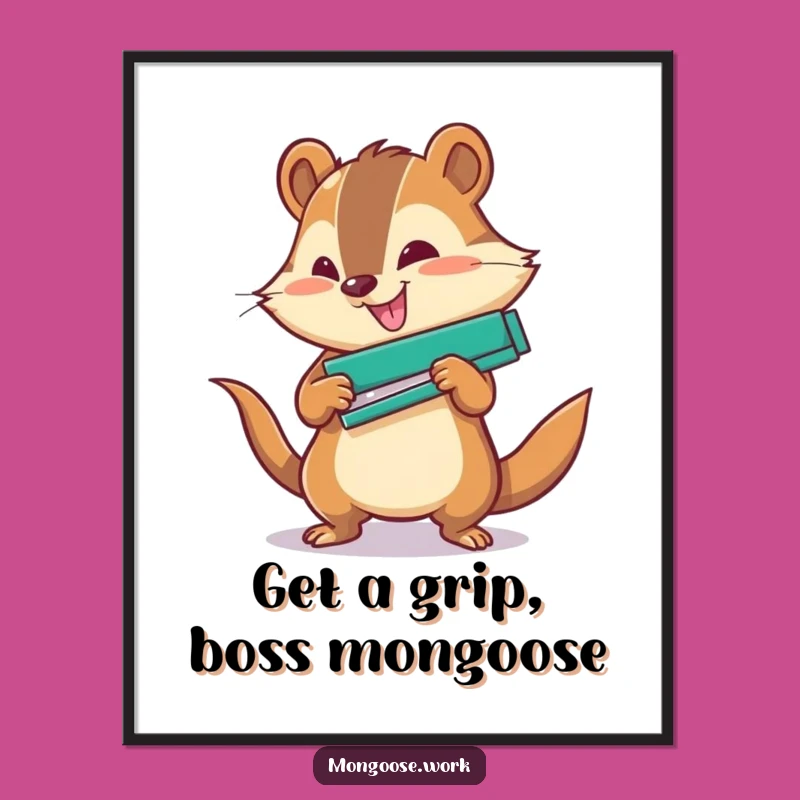 Free Printable Mongoose Power Card Art: Funny Downloadable Gift for Office Enthusiasts