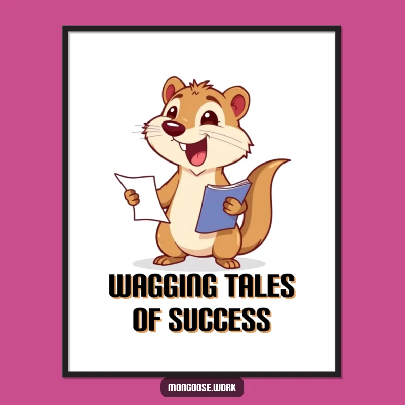Free Printable Wall Art: Excitable Mongoose Report. Funny Humorous Downloadable Art!