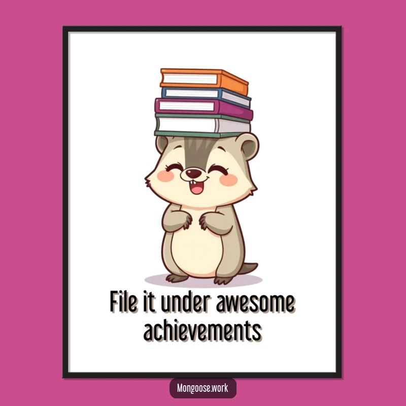 Free Printable Wall Art: Humorous Balanced Mongoose, Downloadable DIY Decor!