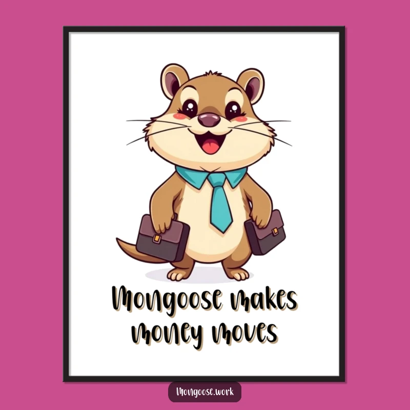 Free Printable Wall Art: Mongoose Business Mogul, Humorous Downloadable Art Decor