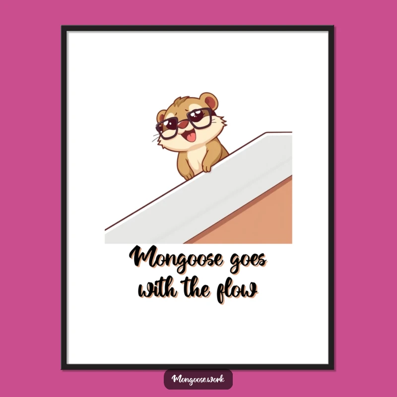 Free Printable Wall Art: Sliding Mongoose - Funny Whimsical Decor Download