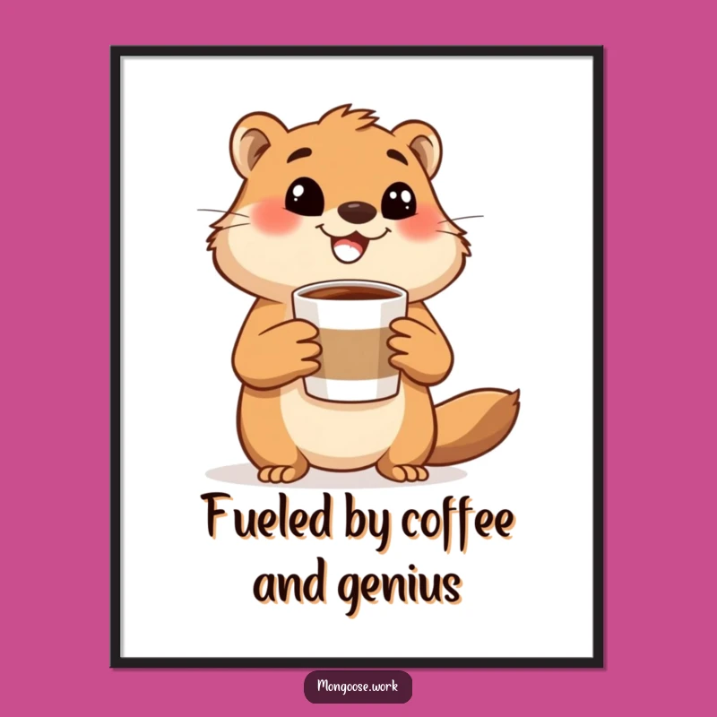 Free Printable Wall Art: Mongoose Coffee Break, Humorous Downloadable Decor for Cafes
