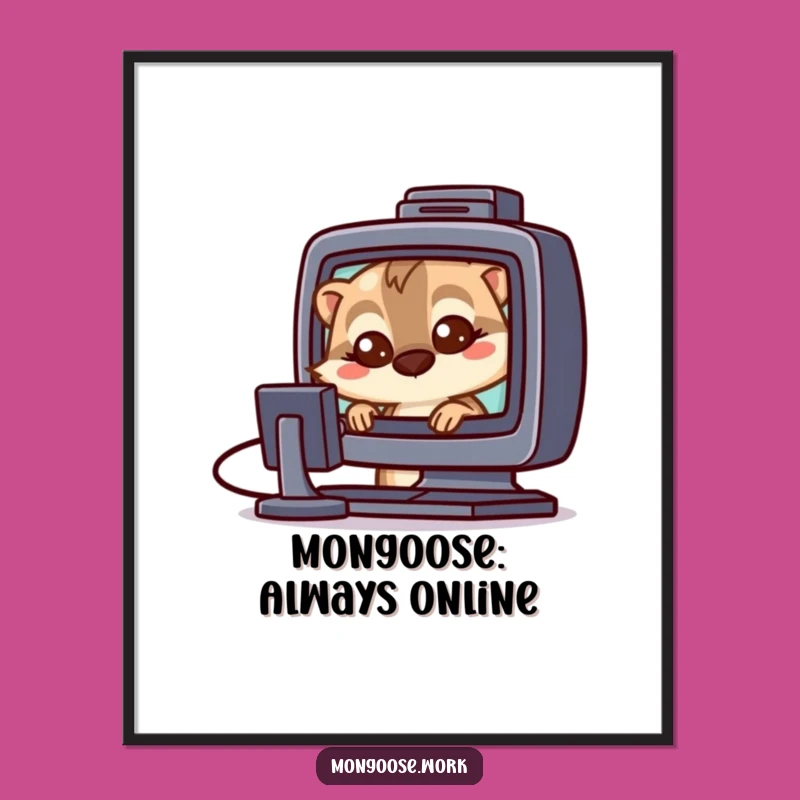 Free Printable Mongoose Wall Art: Curious Techie Downloadable Art for Gadget Lovers