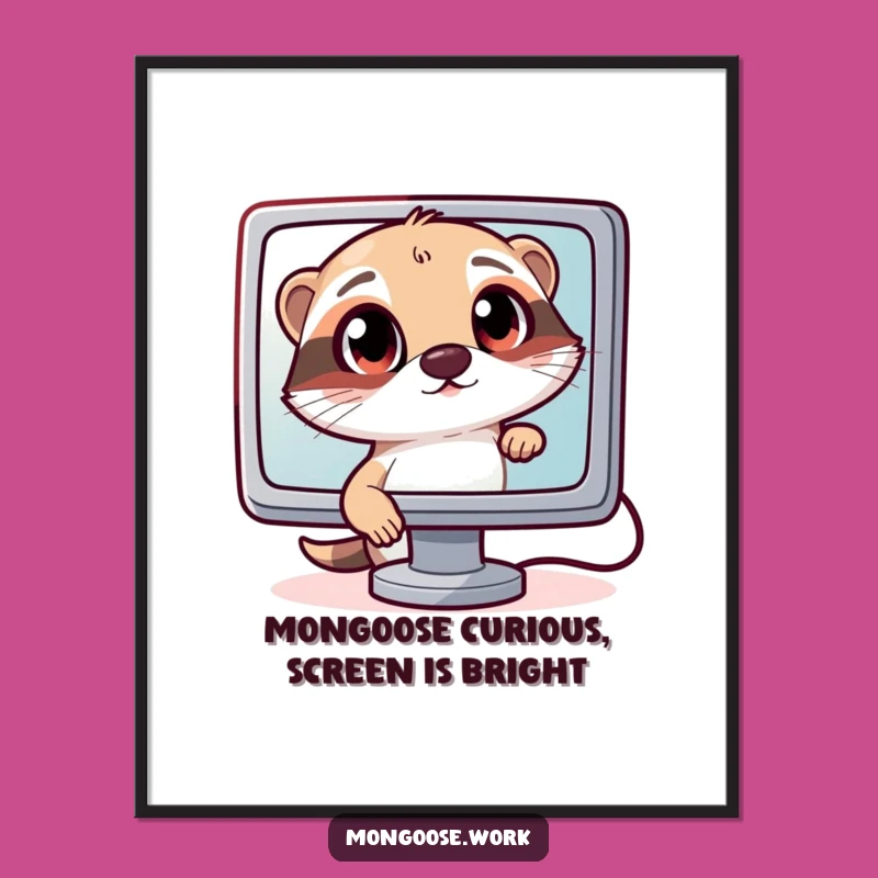 Funny Mongoose Techie Wall Art Free Printable - Downloadable Curious Computer Decor!