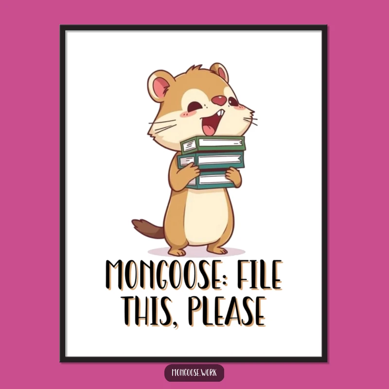 Free Printable Mongoose Wall Art: Busy Professional Downloadable Art for Offices