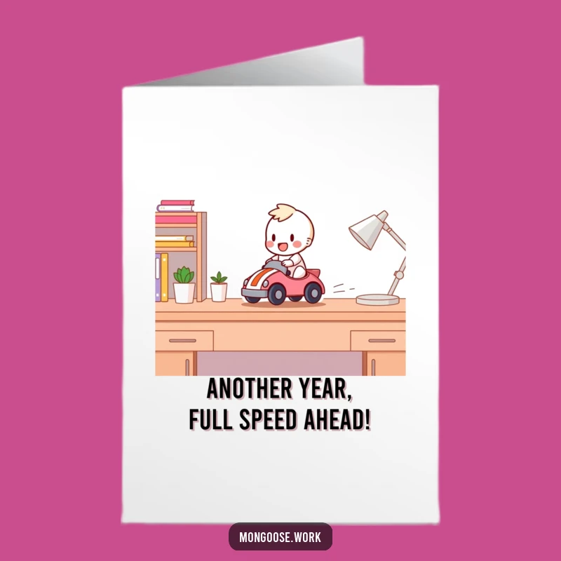 Funny Free Printable Birthday Card: Racing Toy Car Character for a Speedy DIY Gift