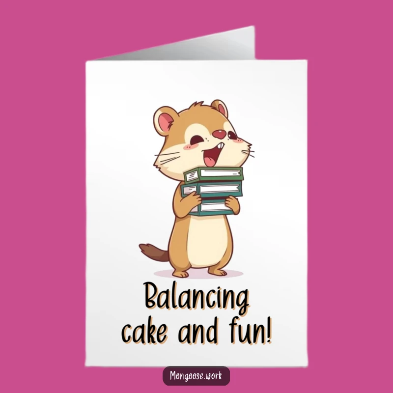 Free Printable Birthday Mongoose Card: Balancing Act Downloadable Gift Delight!