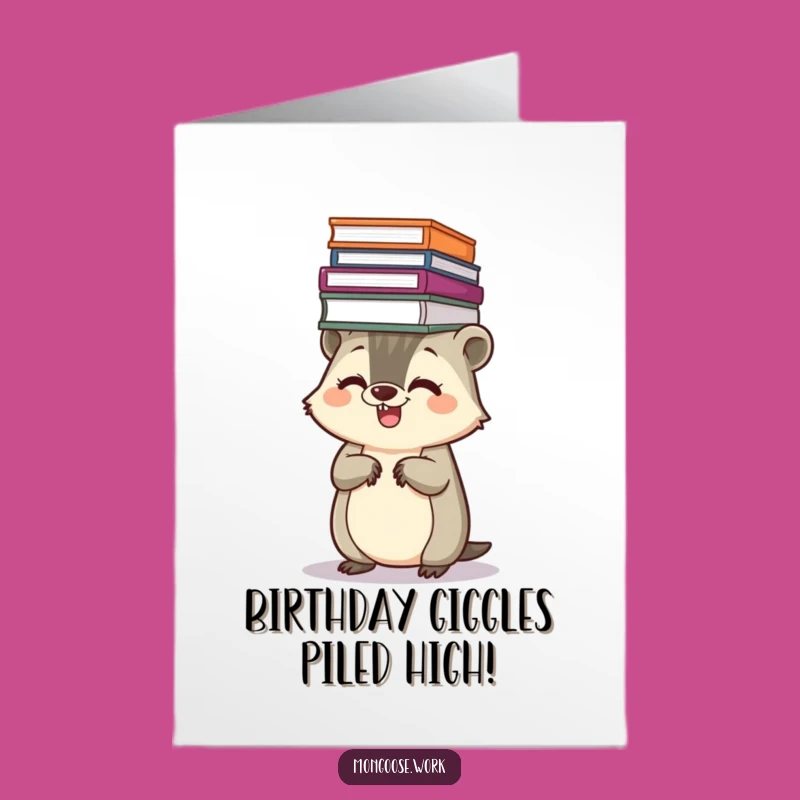 Free Printable Birthday Card: Balanced Mongoose Fun, Humorous Downloadable Gift!