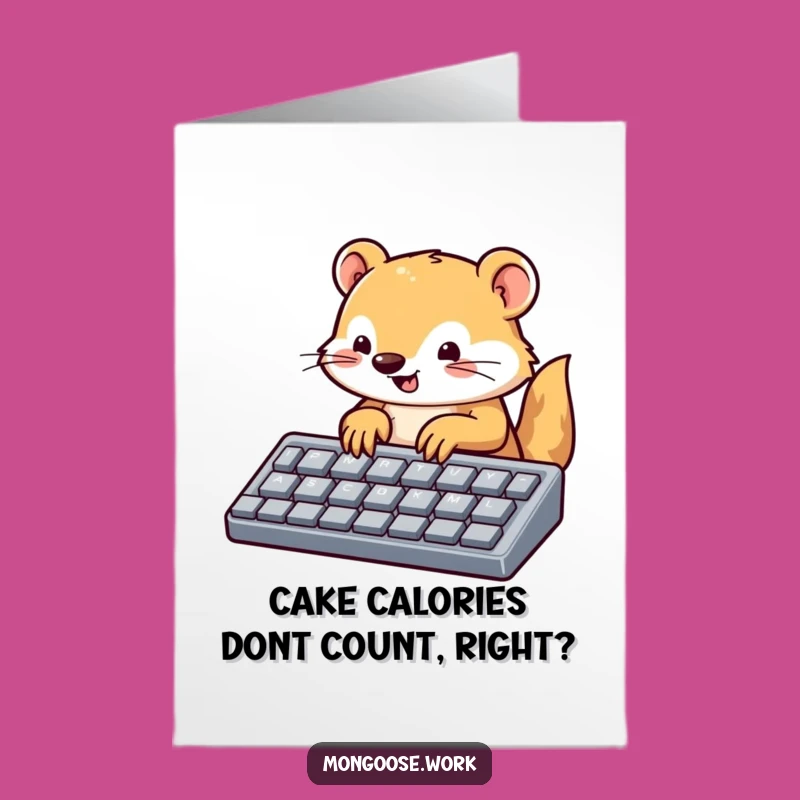 Free Printable Birthday Card: Mongoose Typist, Hilarious Downloadable for Your Techie Friend