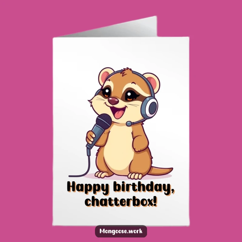 Free Printable Birthday Card: Mongoose DJ - Funny Downloadable Gift!