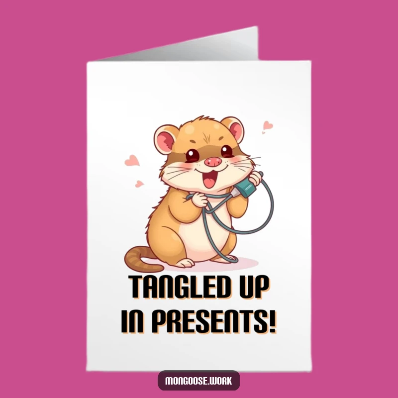 Free Printable Birthday Card: Tangled Mongoose Phone Fail - Print at Home Gift