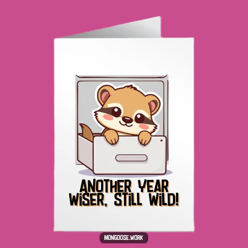Free Printable Funny Mongoose Birthday Card: Hidden Surprise Downloadable Gift