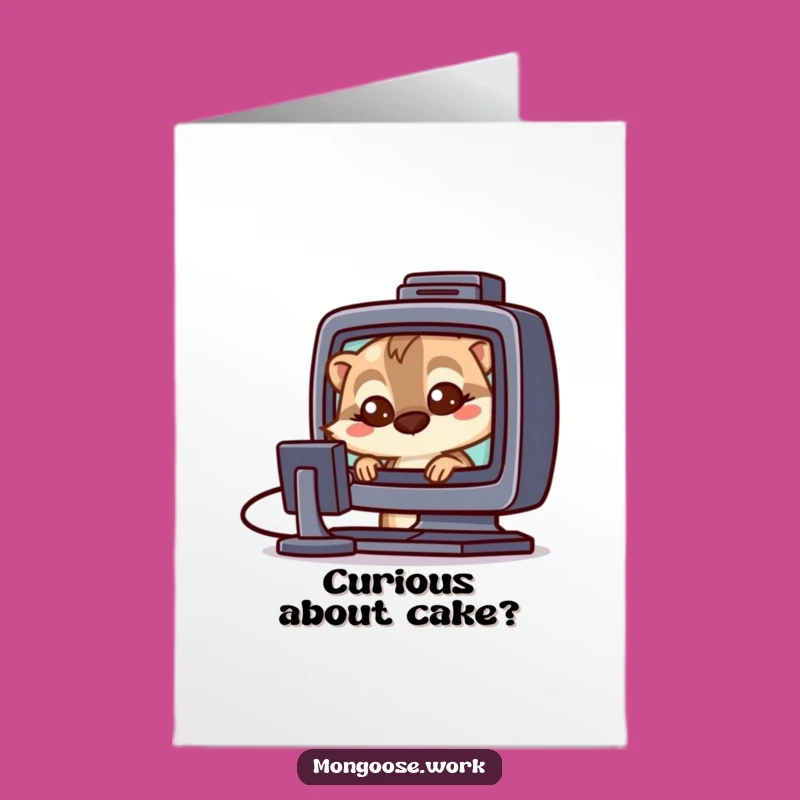Free Printable Happy Birthday Mongoose Card: Curious Techie Downloadable Gift