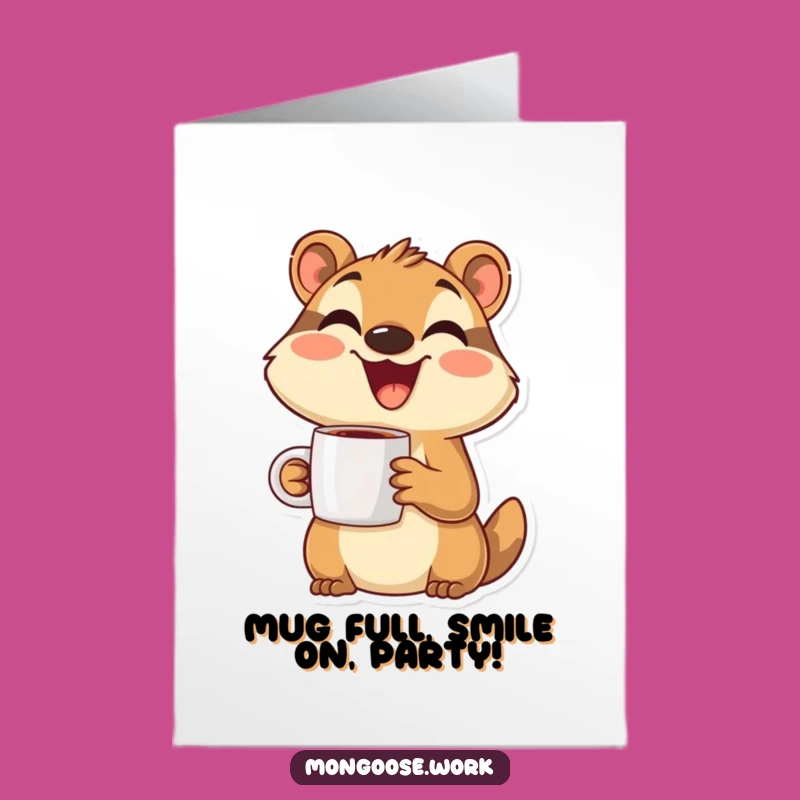 Free Printable Mongoose Coffee Card: Funny Birthday Downloadable Gift for Coffee Lovers