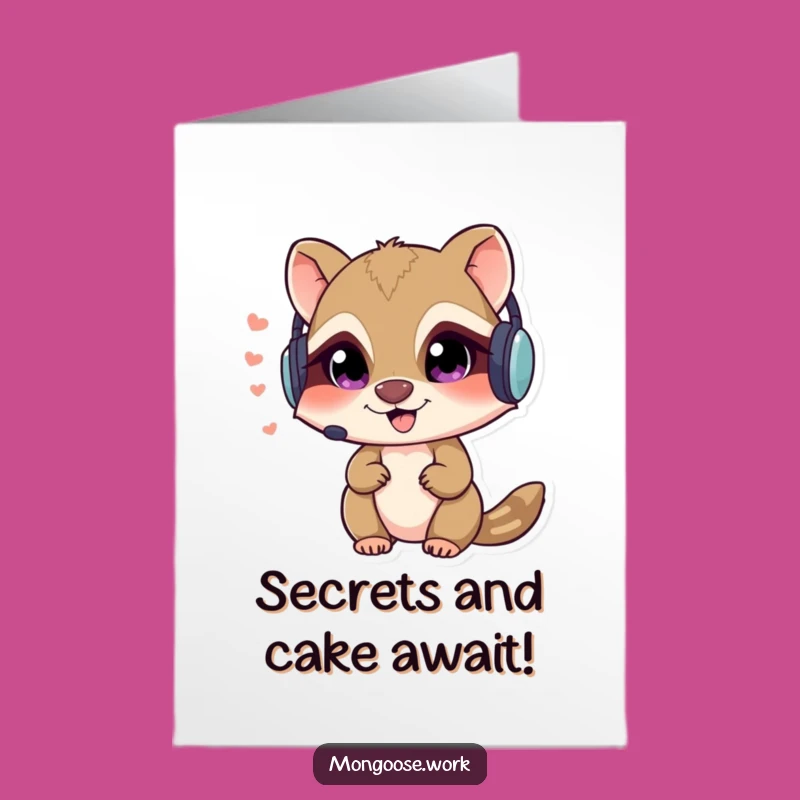 Free Printable Birthday Card: Mongoose Spy Whispering Secrets Downloadable Gift