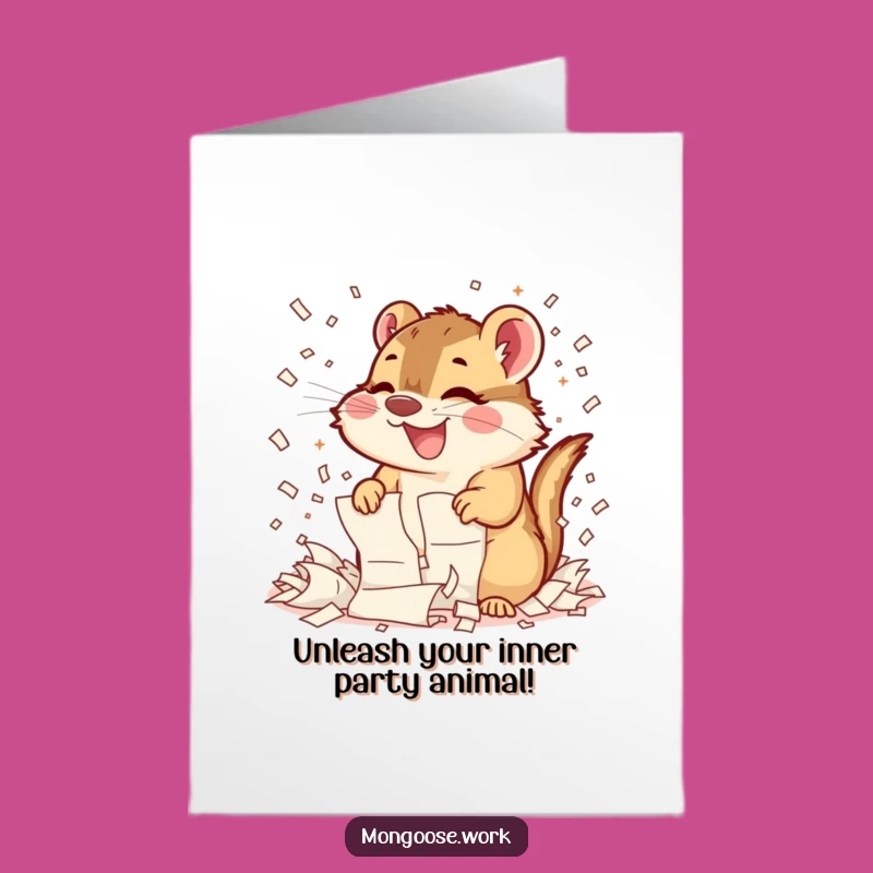 Free Printable Birthday Card: Mongoose Paper Shredding Mayhem Gift