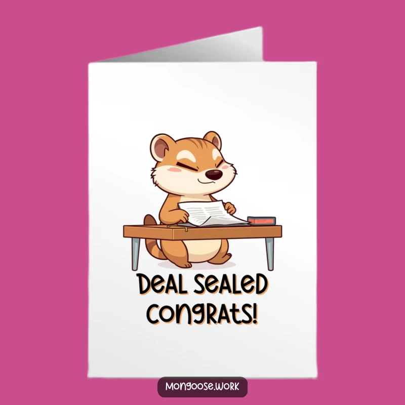 Free Printable Mongoose Congrats Card: Slick Deal, Funny Downloadable Success Greeting