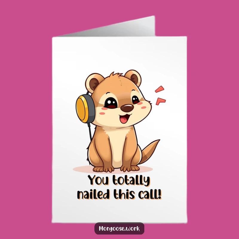 Free Printable Congrats Card: Talkative Mongoose Downloadable Gift for Big News!