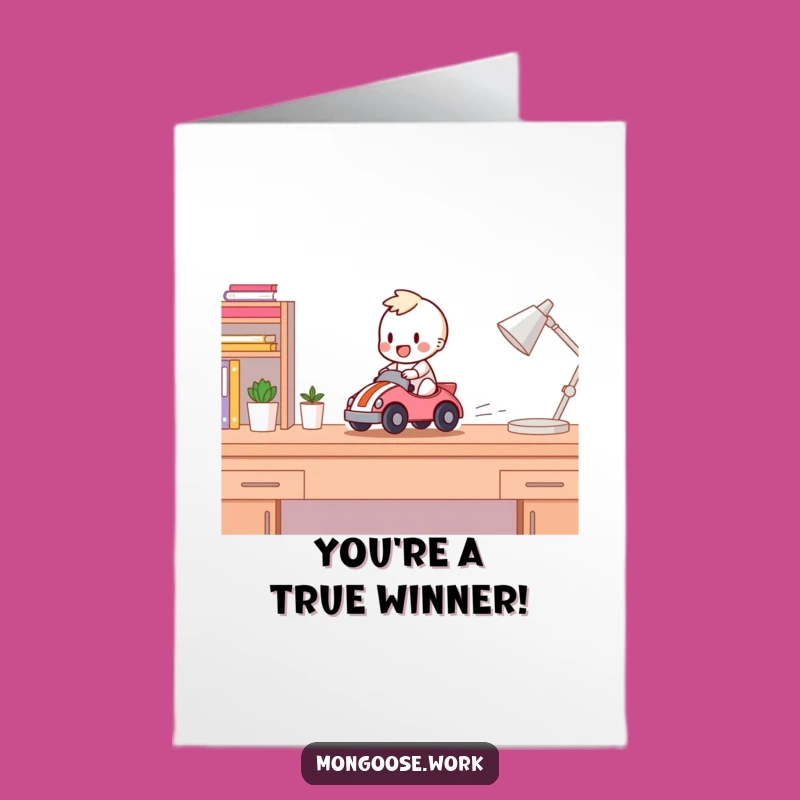 Free Printable Congrats Card: Toy Car Racer Character for a Fast-Paced DIY Gift