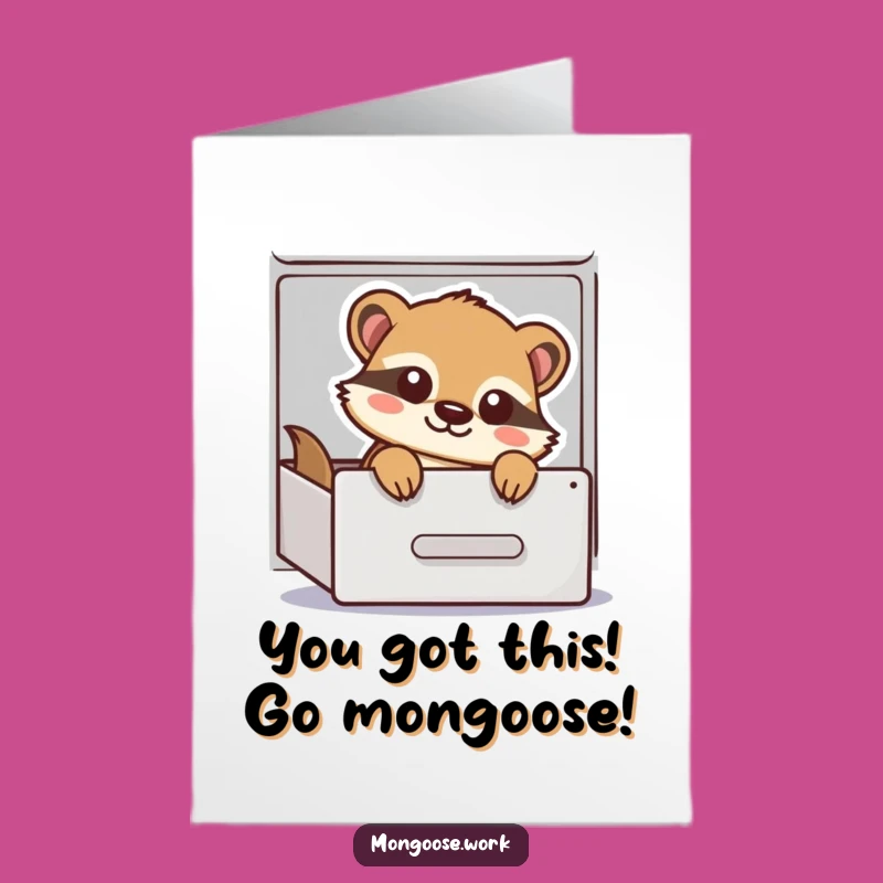 Free Printable Funny Mongoose Congrats Card: Peek-a-Boo Success Downloadable Gift