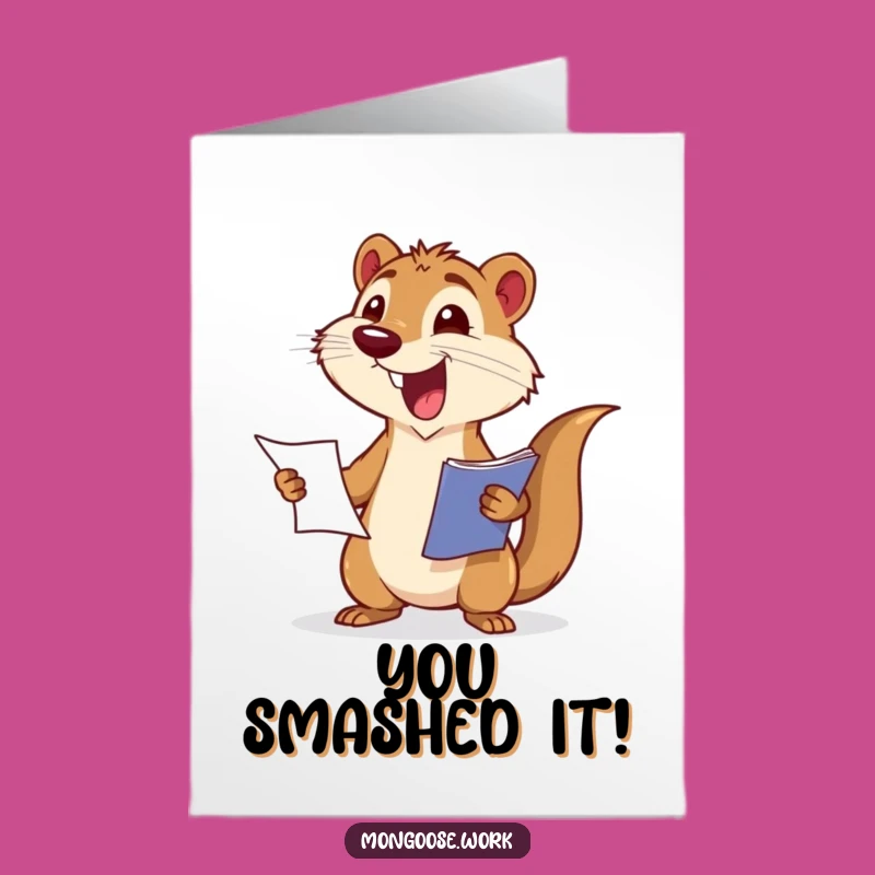 Free Printable Mongoose Congrats Card: Big Reveal! Humorous Downloadable Gift!