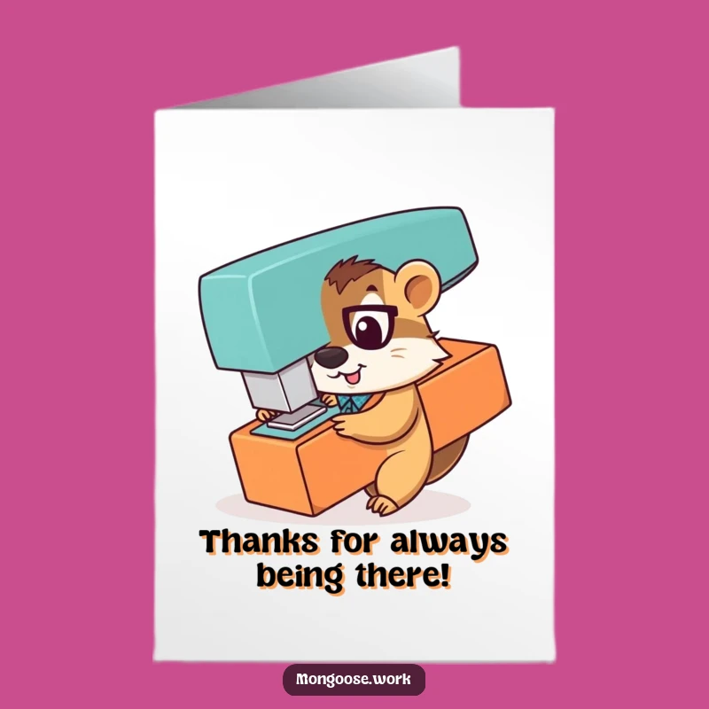 Free Printable Thank You Card: Mongoose Hiding Thanks - Funny Downloadable Appreciation Gift