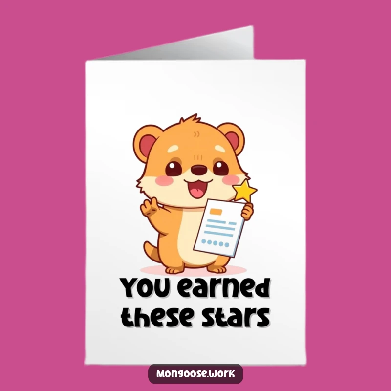 Free Printable Thank You Card: Star-Rating Mongoose, Humorous Downloadable Appreciation