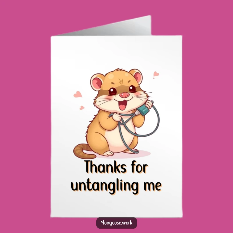 Free Printable Thank You Card: Tangled Mongoose Phone Fail - Downloadable & Print at Home