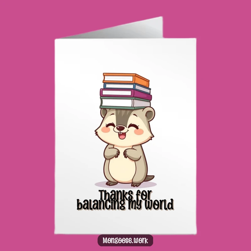 Free Printable Thank You Card: Balanced Mongoose Gratitude, Humorous Downloadable Gift!