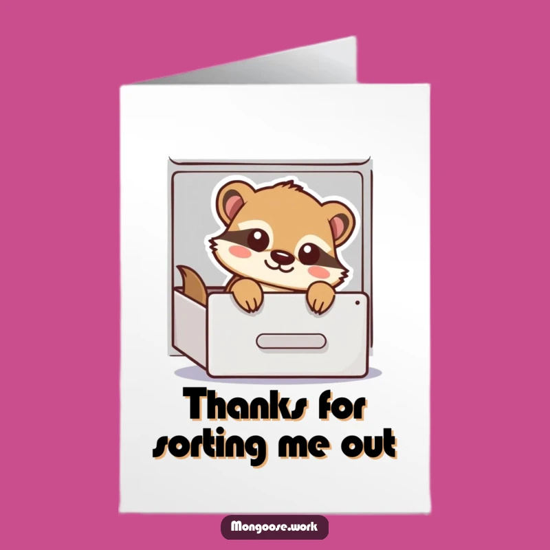 Free Printable Funny Mongoose Thank You Card: Surprise Thanks Downloadable Gift